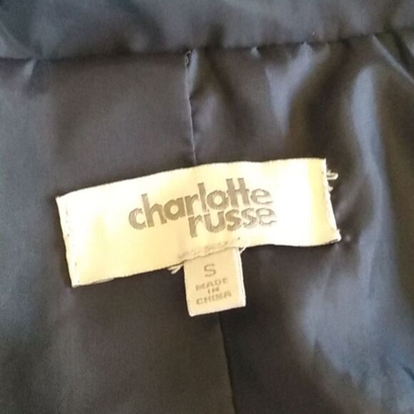Charlotte Russe Navy Blue Lightweight Anorak Jacket Drawstring Waist Size S - Picture 6 of 16